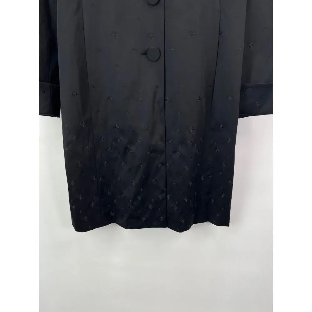 Enzo Angiolini sz M Black Atomic Starburst Long Coat - Picture 3 of 7